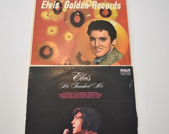 Elvis Golden Records LP Vinyl Record 1958 on rca LSP-1707 e Stereo LP Album Near Mint Vintage Record Lot of 2, Elvis Presley He Touched Me