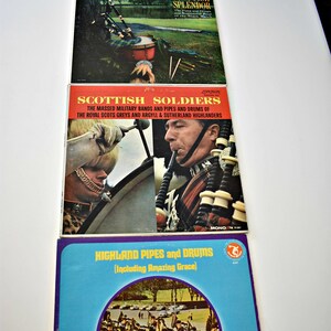 Lot of 3 Scottish 12&quot; Vintage Vinyl Record Album LP&#39;s, Music from Scotland, Scottish Soldiers, Scottish Splendor, Highland Pipes and Drums