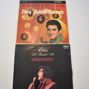 Elvis Golden Records LP Vinyl Record 1958 on rca LSP-1707 e Stereo LP Album Near Mint Vintage Record Lot of 2, Elvis Presley He Touched Me