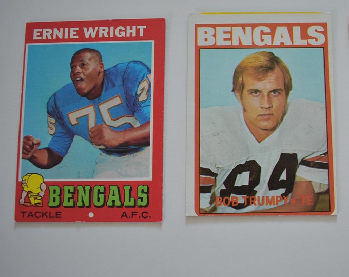 Vintage 1970's Lot of 3 Misc Topps Cincinnati Bengals Football Trading Cards, See pictures for Players, National Football League, Football