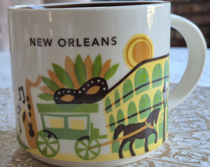 Starbucks New Orleans You are Here Coffee Tea Mug 14 oz, Starbucks Retro Coffee Mug, Starbucks Label, Starbucks Coffee,Starbucks,Mermaid