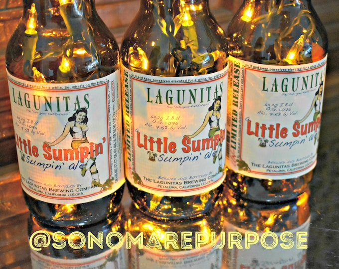 Lagunitas Little Sumpin Beer Bottle  Light 3 Pack White lights Lagunitas Beer Lamp, Laguntias Lamp, Lagunitas Light, Lagunitas Beer Lamp