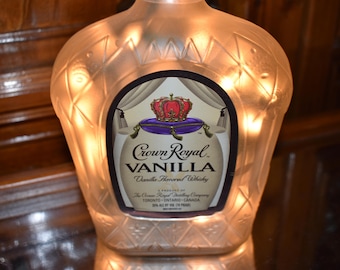Crown Royal Vanilla Liquor Bottle Light Frosted (White Lights) Happy New Year gift, Christmas Gift, Birthday Gift, Night Light, Bar Light