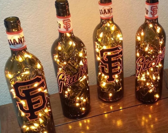 San Francisco Giants Wine Bottle Light (orange lights) SF orange and black, San Francisco, Giants Sign, San Francisco Light, Giants Light