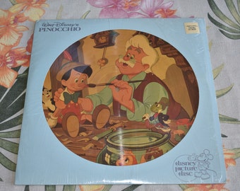 Walt Disney's "Pinocchio" - Original Motion Picture Soundtrack Vinyl Record Vintage 1980 Picture Disc, Children's Record, Kids Record