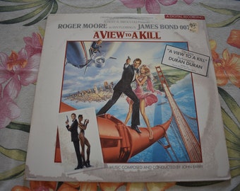 Vintage 1985 John Barry – A View To A Kill (Original Motion Picture Soundtrack), James Bond Movie, Roger Moore, Duran Duran, James Bond 007