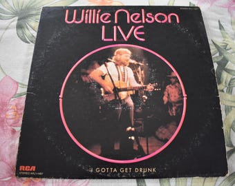 Vintage Willie Nelson – Willie Nelson LIVE Vinyl Record Vintage Album, Willie Nelson Folk Rock, Country Record, APL1-1487