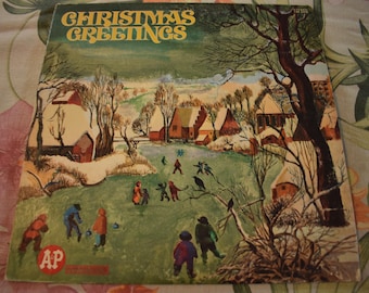 Vintage Christmas Greetings by Columbia Records Vinyl Record CSS 1499,Johnny Cash,Barbra Streisand, Johnny Mathis,Mitch Miller,Tammy Wynette