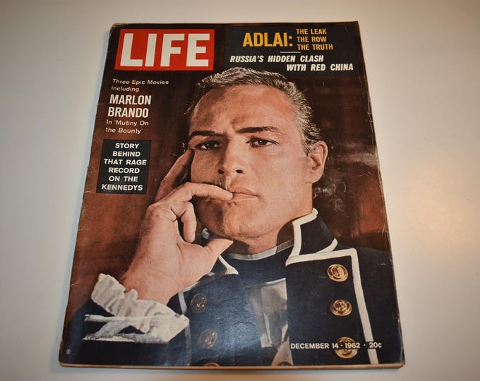 Vintage 1962 LIFE Magazine Marlon Brando Mutiny on the Bounty, Kennedy's, Vintage LIFE Magazine