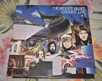 Vintage The Moody Blues – Caught Live +5 Double Album Vinyl Record, Rock and Roll, Live The Moody Blues 2 PS 690