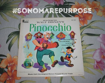 Walt Disney's Pinocchio All the Songs Movie Vinyl Record LP DQ-1202 Vintage 1963, Vintage Record, Childrens Record, Kids Record, Walt Disney