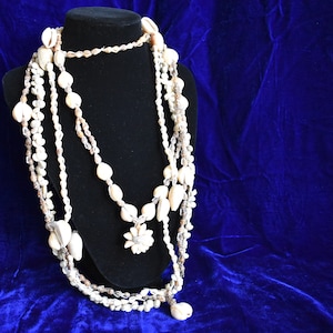 Misc Lot of Vintage Polynesian Sea Shell Necklaces, Vintage Handmade Necklace, Tiki Necklace,Shell Necklace,Vintage Sea Shells,Tiki Necklace