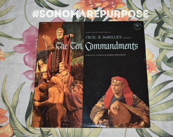 Vintage Elmer Bernstein Music From The Sound Track Of Cecil B. DeMille's "The Ten Commandments" DOT Records, Original Sound Track Recording