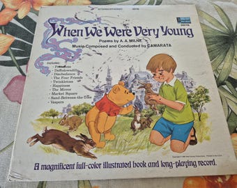 Walt Disney Vintage 1968 Winnie The Pooh When We Were Very Young Vinyl Record LP 3976, Tiger, Vintage Record, Childrens Record,Kids Record