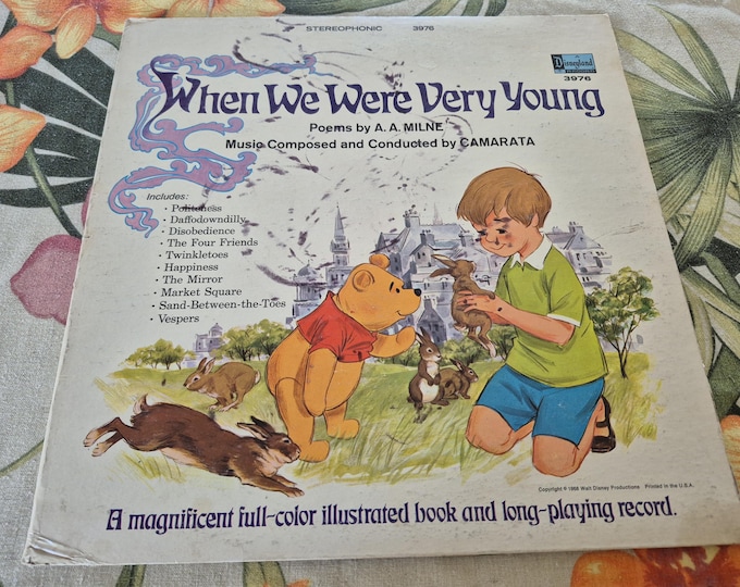 Walt Disney Vintage 1968 Winnie The Pooh When We Were Very Young Vinyl Record LP 3976, Tiger, Vintage Record, Childrens Record,Kids Record