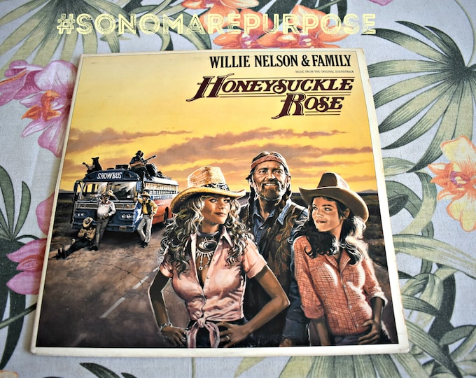 Willie Nelson & Family Honeysuckle Rose Original Movie Soundtrack vinyl 2LP NM Vintage Album Record, Folk Rock Record, 1980's Country Record