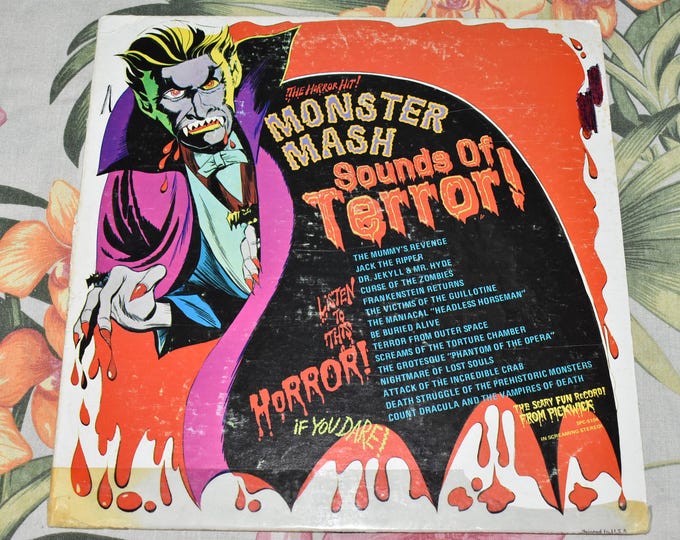 Vintage 1974 Wade Denning & Frank Daniel – Sounds Of Terror Vinyl Record SPC-5104, Vintage Horror Record, Halloween Music Record