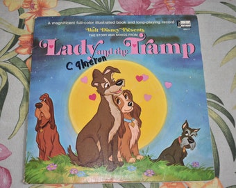 Walt Disney's Lady And The Tramp The Story And Songs Vinyl Record LP 3917 Vintage 1969, Vintage Record, Childrens Record, Kids Record, Tramp