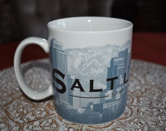 Starbucks Skyline Series One Salt Lake City Barista Coffee Tea Mug 18 oz, Starbucks Coffee Mug, Starbucks Label, Starbucks Coffee, Starbucks