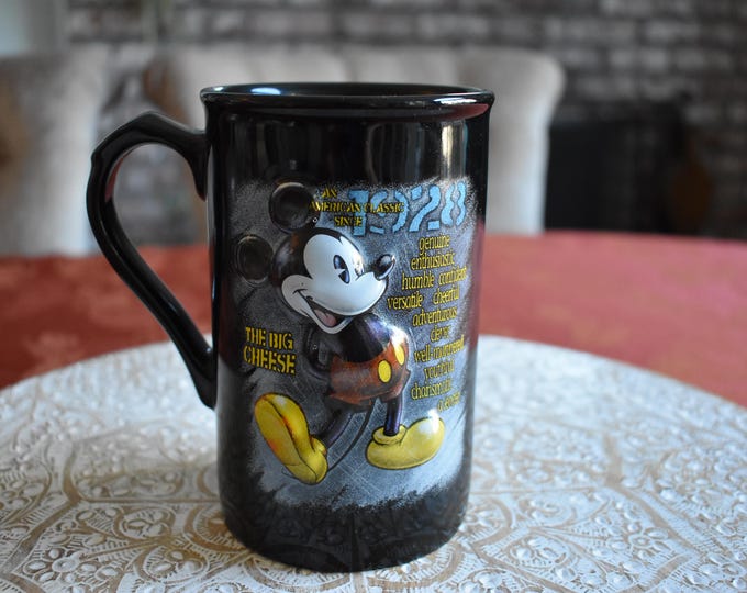 Disney World Mickey Mouse 3D Vintage Mug The Big Cheese 1928 Tea Coffee Cup Mug 18oz, Disneyland Coffee Mug, Disney Parks Cup