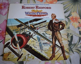 The Great Waldo Pepper Robert Redford Original Vintage Vinyl Record Album Stereo 1975, MCA Records, Sound Track Recording, Cut Corner PROMO