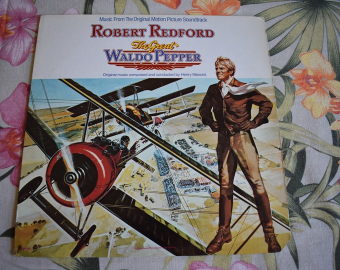 The Great Waldo Pepper Robert Redford Original Vintage Vinyl Record Album Stereo 1975, MCA Records, Sound Track Recording, Cut Corner PROMO