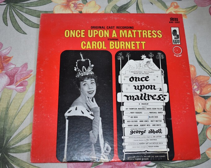 Vintage 1959 Once Upon A Mattress Carol Burnett Musical Vinyl Record, KRS-5507, Hal Hastings, Original Cast Recording