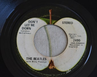 Vintage 1969, THE BEATLES, Get Back / Dont Let Me Down - Vinyl 1969 Apple Records 2490 Rock and Roll, The Beatles 1960's Single 45 rpm