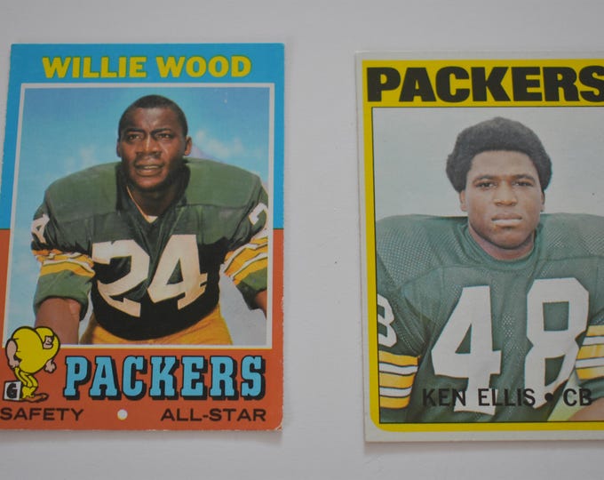 Vintage 1970's Lot of 2 Misc Topps Green Bay Packers Football Trading Cards, See pictures for Players, National Football League, Football