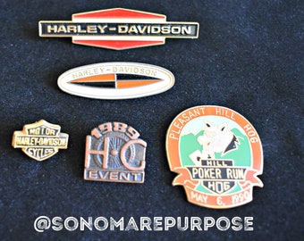 Harley Davidson Motorcycles Vintage Pin Collection,Harley Davidson Event Pins,Harley Davidson Logo Pins, Harley Davidson Collectibles, lot 5