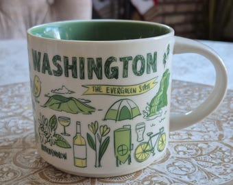Starbucks Washington Been There Series Coffee Tea Mug 14oz, Starbucks Retro Coffee Mug, Starbucks Label, Starbucks Coffee, Starbucks