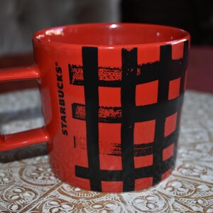 Starbucks Christmas Red Black Plaid Holiday Coffee Tea Mug 14oz, Starbucks Retro Coffee Mug, Starbucks Label, Coffee, Starbucks, Mermaid