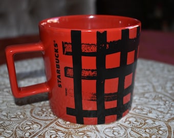Starbucks Christmas Red Black Plaid Holiday Coffee Tea Mug 14oz, Starbucks Retro Coffee Mug, Starbucks Label, Coffee, Starbucks, Mermaid