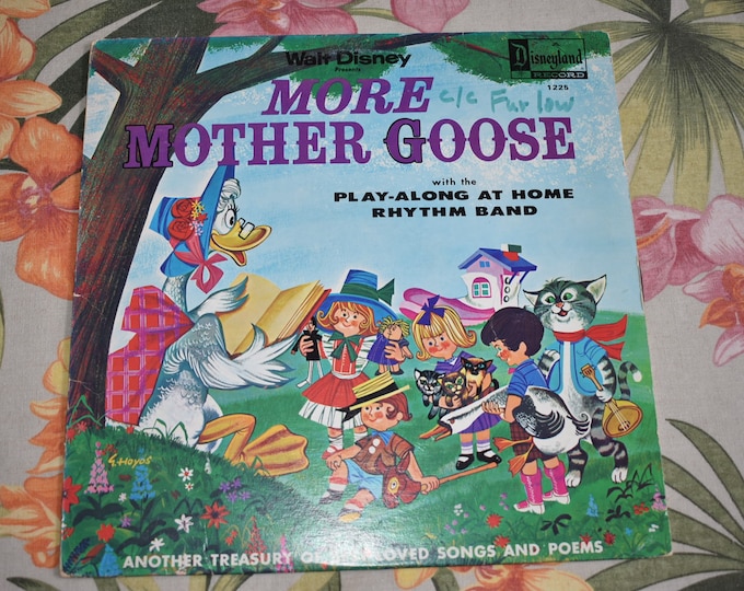 Walt Disney's More Mother Goose Songs and Poems Vinyl Record LP 1225 Vintage 1962, Vintage Record,Childrens Record,Kids Record