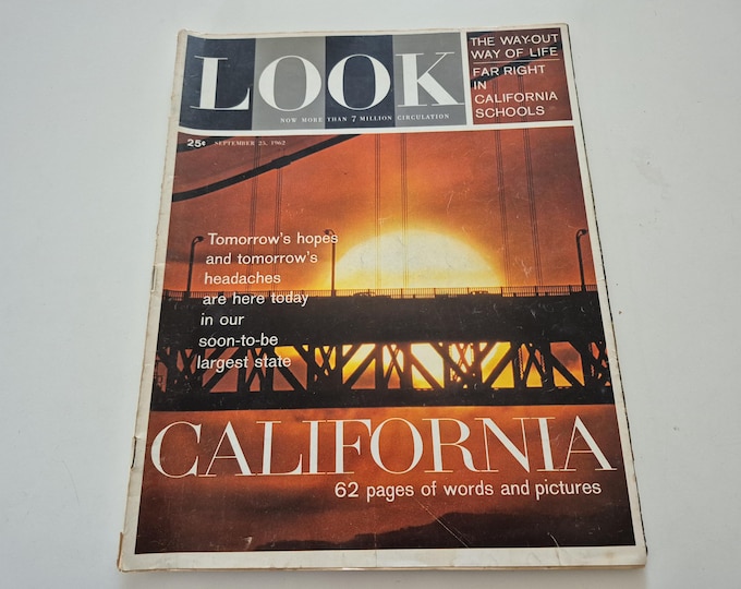 Vintage Look September 25 1962 Vol 26 No. 20 California Magazine , Far Right in California
