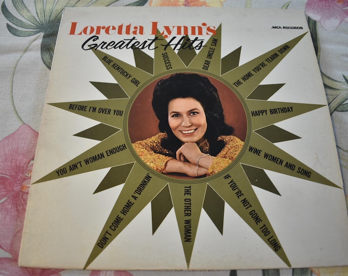 Vintage Loretta Lynn – Loretta Lynn's Greatest Hits Vinyl Record, MCA Records – MCA-1, Country Music Legend, Country Music, Country