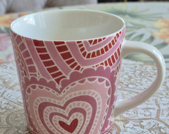 Starbucks Red White Hearts Ceramic Coffee Mug 16 oz, Starbucks Retro Coffee Mug, Starbucks Label, Starbucks Coffee, Starbucks, Mermaid