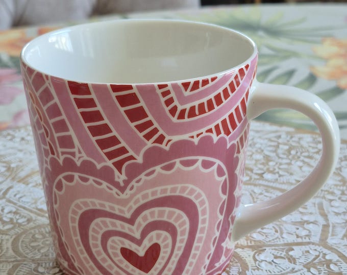Starbucks Red White Hearts Ceramic Coffee Mug 16 oz, Starbucks Retro Coffee Mug, Starbucks Label, Starbucks Coffee, Starbucks, Mermaid
