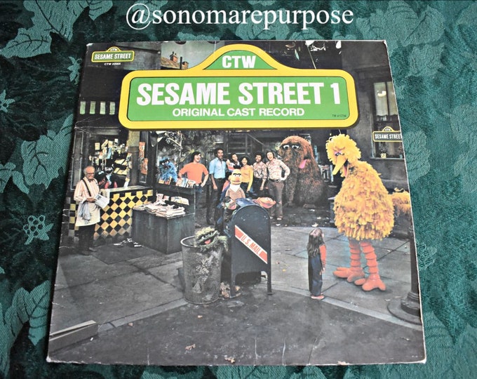 Vintage Sesame Street – Sesame Street 1 Original Cast Record 1974, Original Cast Track Recording,Kermit the Frog,Miss Piggy,Muppets,Big Bird