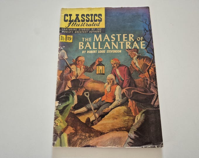 Vintage 1951 Classics Illustrated No 82 The Master Ballantrae by Robert Louis Stevenson, Gilberton Company, Comic Book Classics, Comics