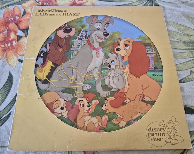 Walt Disney's Lady and The Tramp Songs From The Motion Picture Featuring Peggy Lee, Vintage Record, Childrens Record, Kids, Landy & Tramp