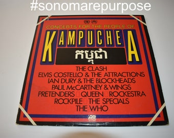 Concerts for the People of Kamuchea 1981 Album Near Mint Vintage Record, Rock Record, Cut Corner Promo Record, Rock and Roll Vinyl,The Clash
