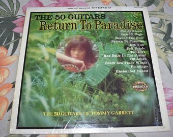 Vintage The 50 Guitars Of Tommy Garrett – Return To Paradise, RARE Vintage Record, Vintage Hawaii, Hawaii, Pineapple, Tiki Style Album