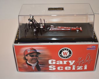 Signed Autographed Gary Scelzi Winston 1999 Top Fuel Dragster 1/64 Die Cast/Case, NHRA Die Cast Dragster Toy Car, NHRA