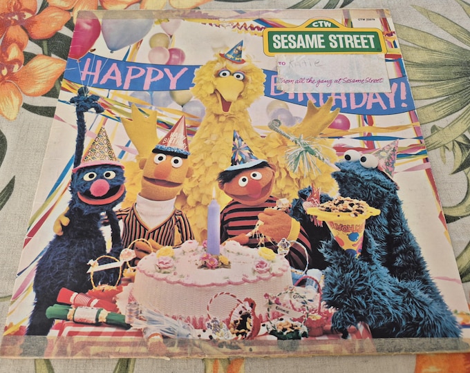 Vintage Sesame Street – Happy Birthday! Vinyl Record, Sesame Street Records – CTW 22078, Kermit the Frog, Miss Piggy, Muppets, Big Bird