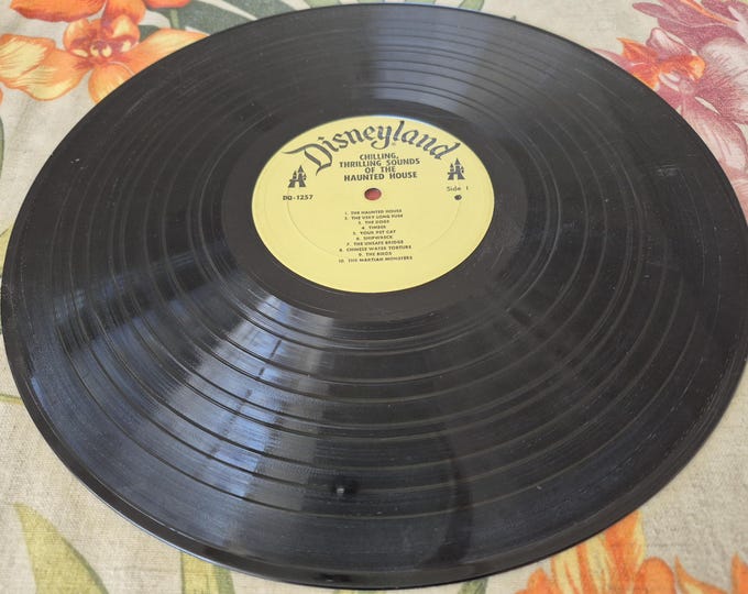 RECORD ONLY - Walt Disney's Chilling, Thrilling Sounds Of The Haunted House 1964 DQ-1257, Vintage Record, Children's Record, Kids Record