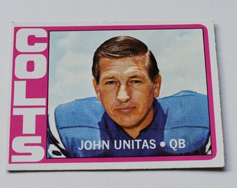 1972 Topps Football John Unitas Baltimore Colts Card # 165 Hall of Famer, National Football League, NFL, Football Sports Trading Card, Cards