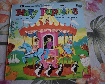 Walt Disney's 10 Songs From Mary Poppins Vinyl Record LP 1256 Vintage 1964 Vinyl Record LP Vintage 1964, Vintage Record, Childrens Record