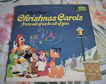 Walt Disney Christmas Carols from all of us to all of you Vintage 1973, Vintage Record 1354, Childrens Record, Kids Music, Disneyland 1354