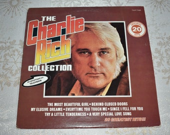 Vintage Charlie Rich The Charlie Rich Collection Vinyl  Record Album 1977, Folk Record, Country Record, Vinyl Record,Charlie Rich TVLP 77026